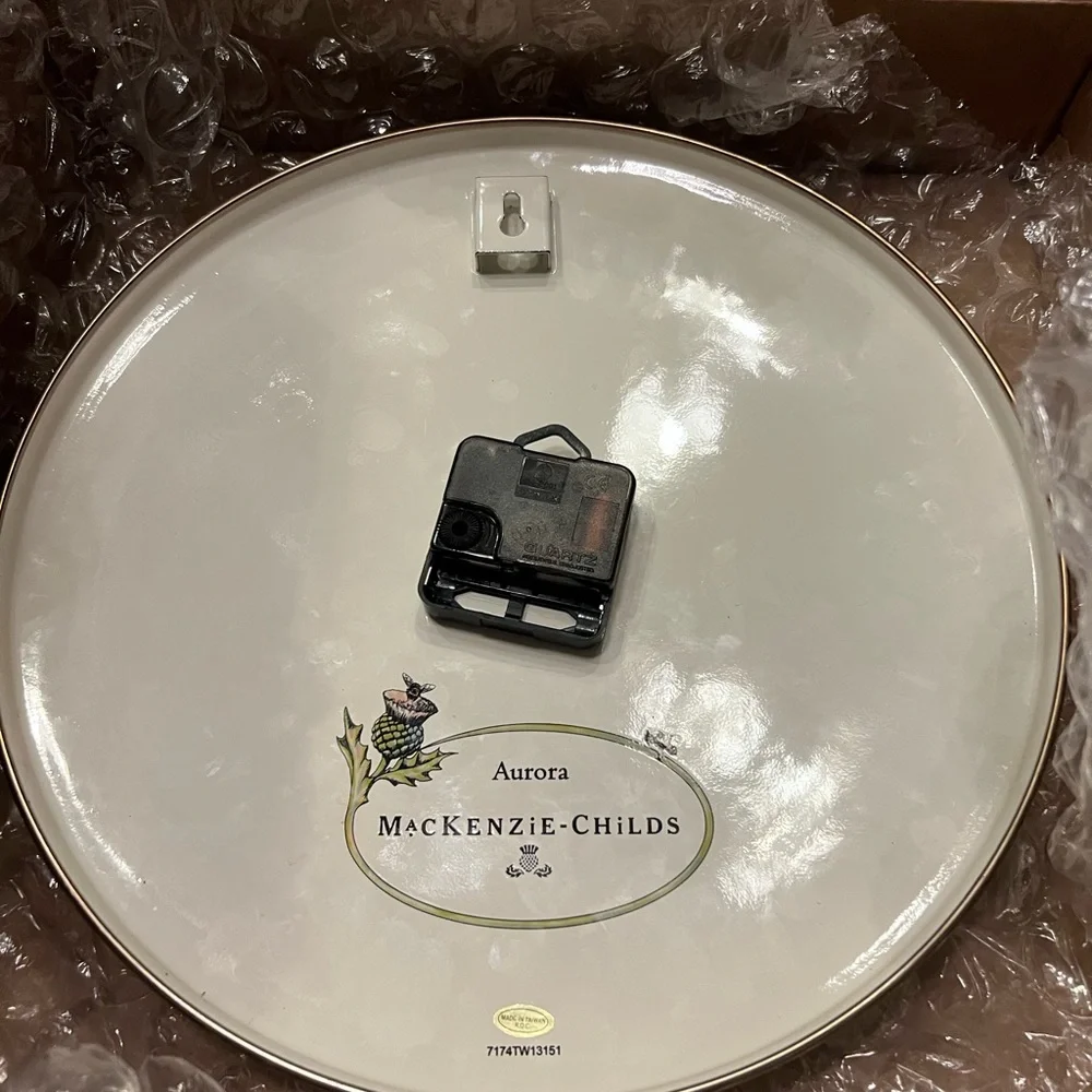Large MacKenzie-Childs Country Farm Cottage Scenic Cream and Black Wall Clock